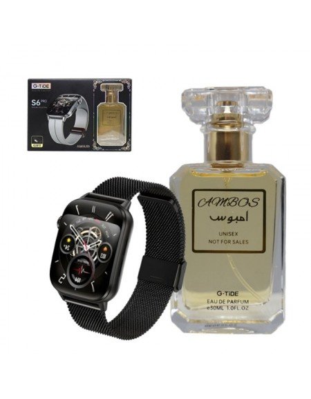 G-Tide Smartwatch G-Tide S6 Pro Preto + Perfume Ambos 50ml