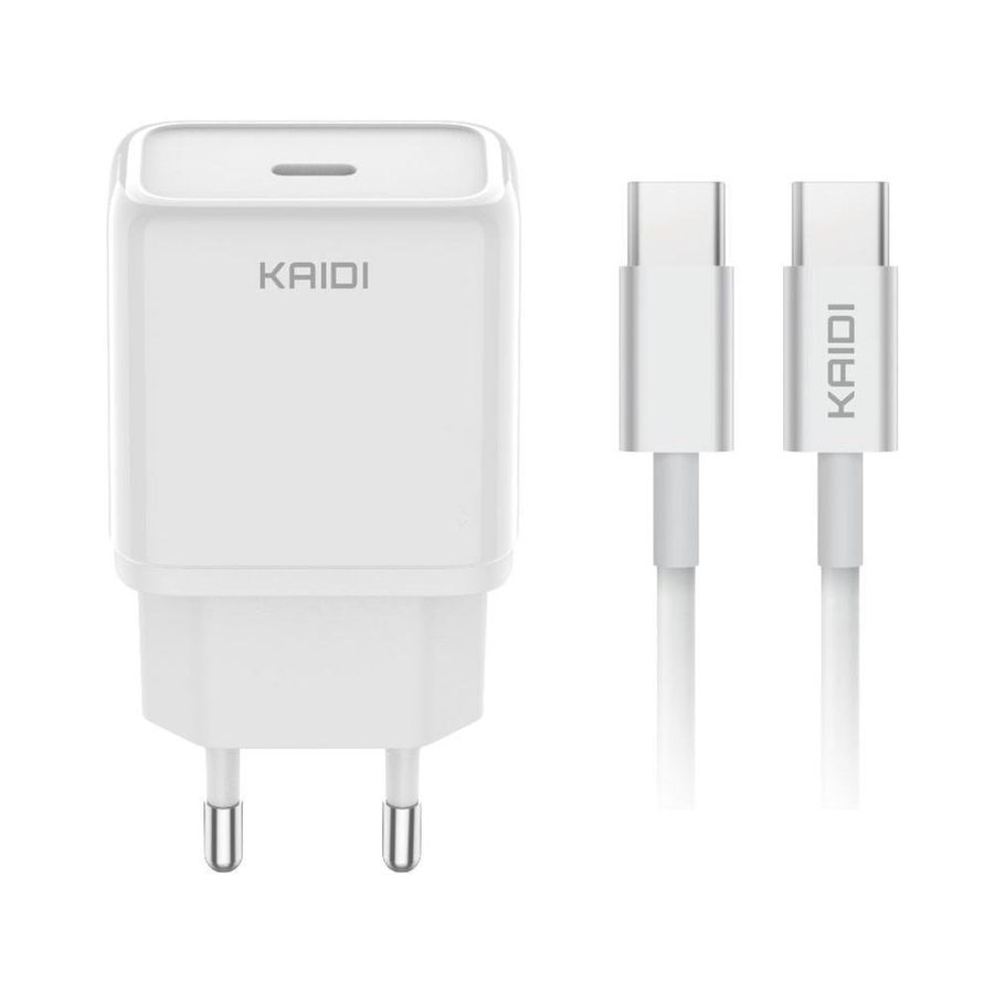 Kaidi Carregador Kaidi Turbo PD 20W Type-C para Type-C 1M