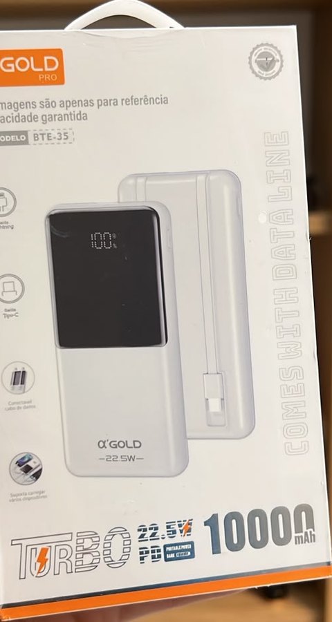 A'Gold Power Bank A'Gold BTE-35 Turbo 22.5W 10000mAh Branco