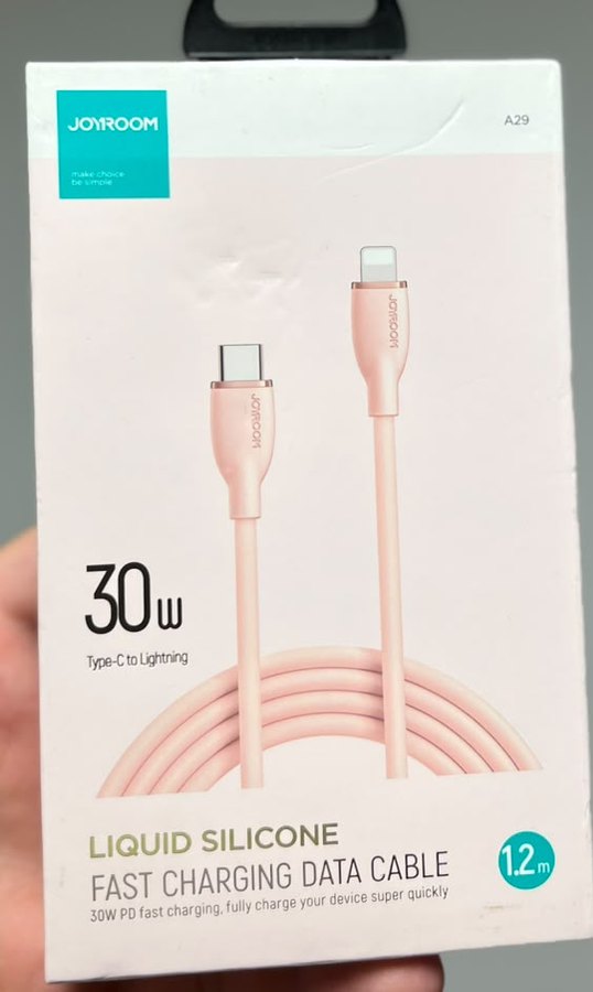 Joyroom Cabo Joyroom Liquid Silicone 30W Type-C para Lightning 1.2M Rosa