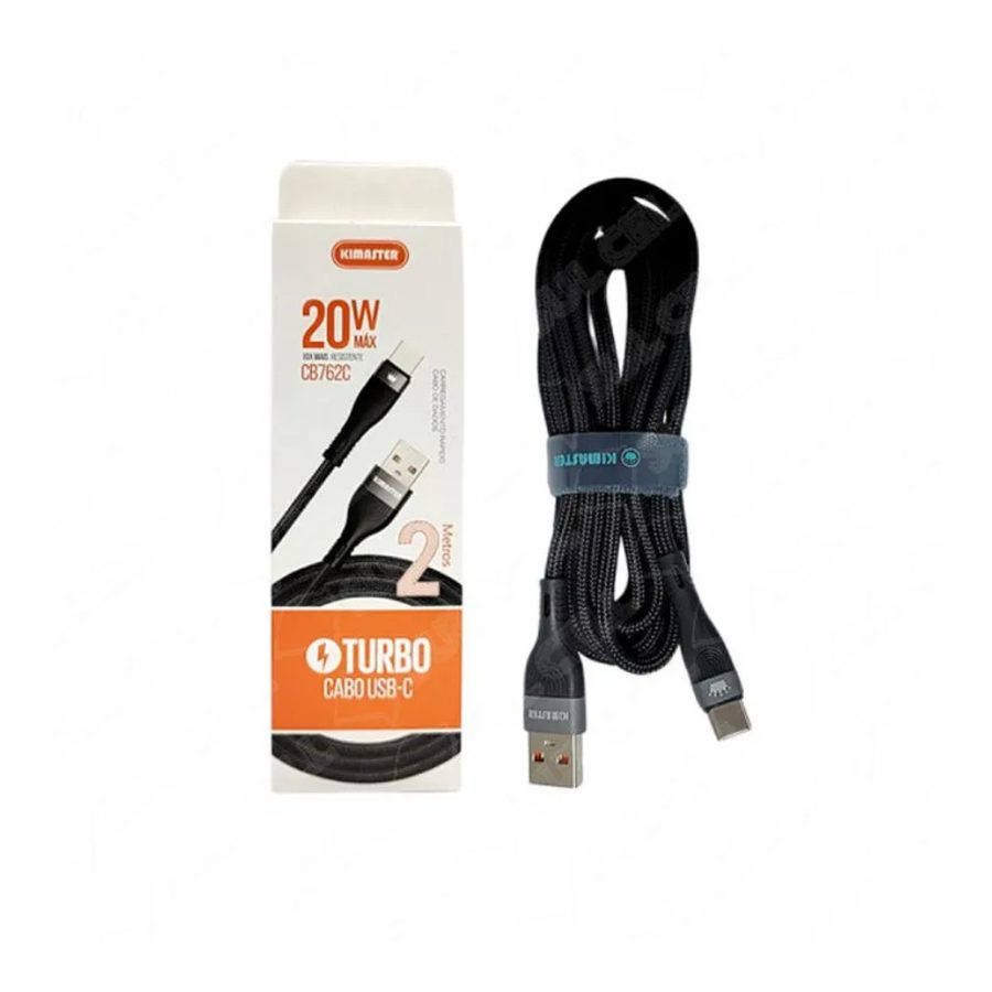 Kimaster Cabo Kimaster 2M Laranja CB762C 20W USB-A/Type-C