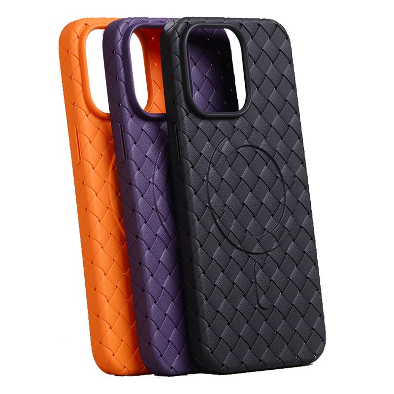 Joyroom Case Joyroom Braiding Magnética iP 15 Pro Max Laranja