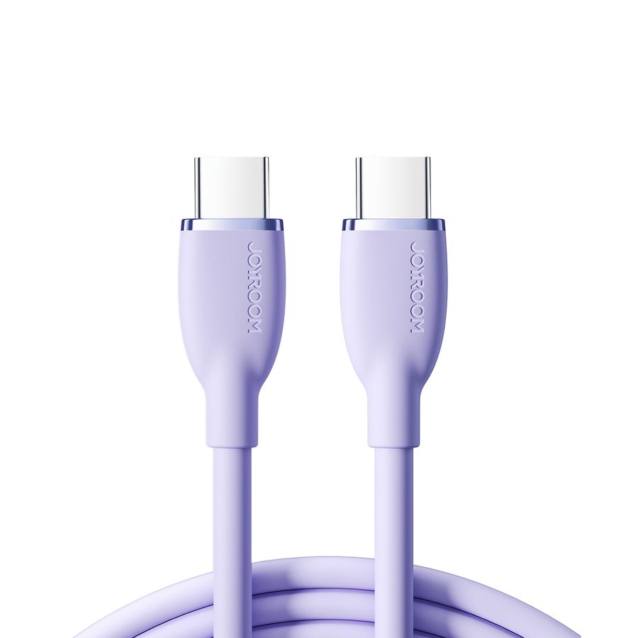 Joyroom Cabo Joyroom Liquid Silicone 100W Type-C para Type-C 1.2M Roxo