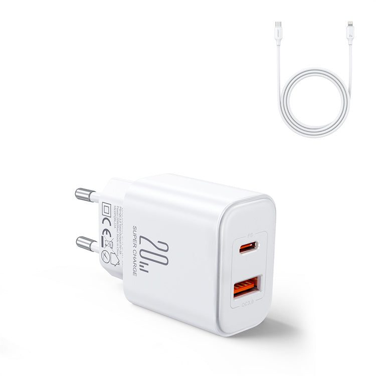 Joyroom Carregador Joyroom 20W A+C Cabo Type-C Branco