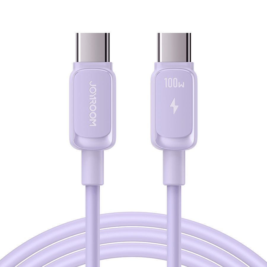 Joyroom Cabo Joyroom Multi-Color 100W Type-C para Type-C 1.2M Roxo